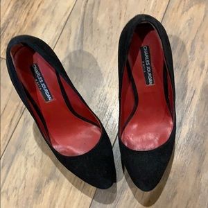 Charles Jourdan black suede pumps